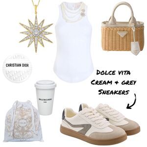 Dolce Vita Cream & Grey Sneakers